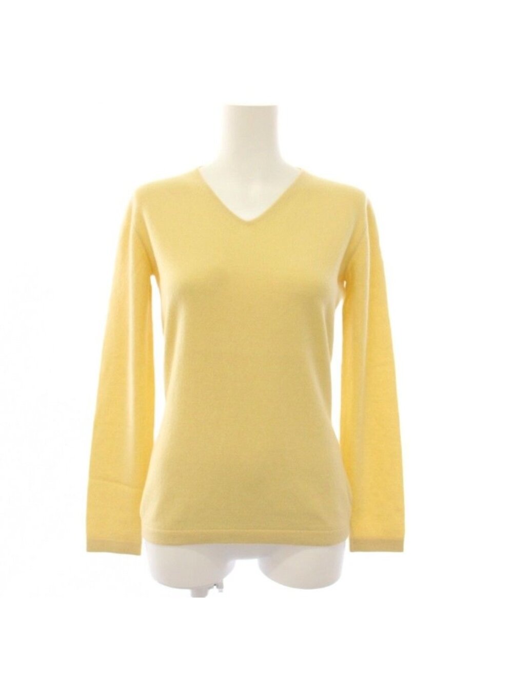 Loro Piana Knit Sweater Long Sleeve V-neck Cashmere Yellow